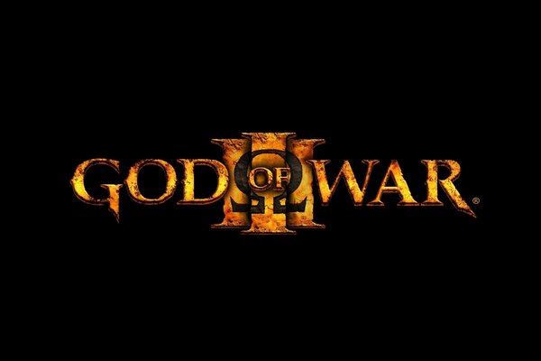 Napis na czarnym tle God of war