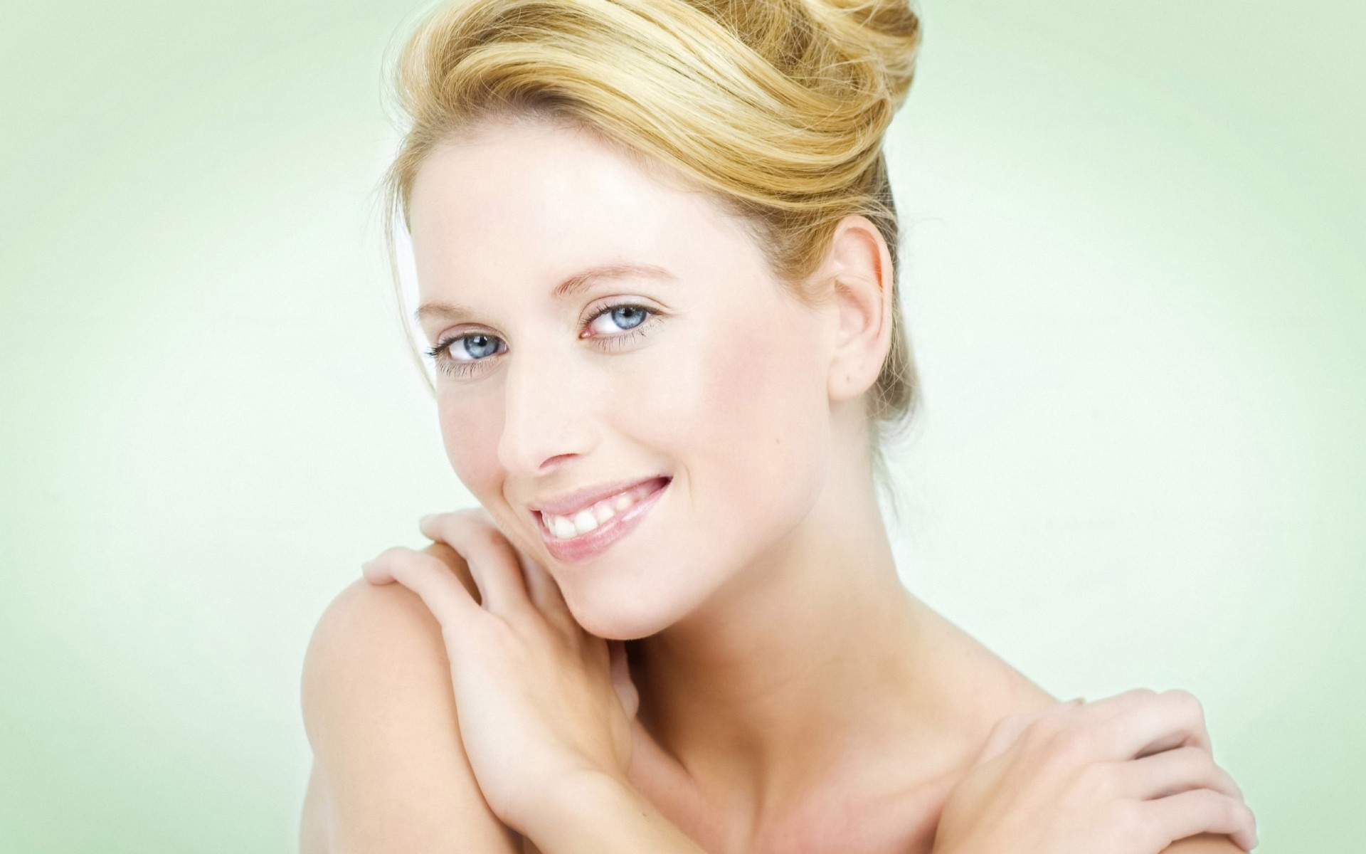 kobieta portret nago skóra seksowny oko ładny moda glamour czysty młody dziewczyna kobieta