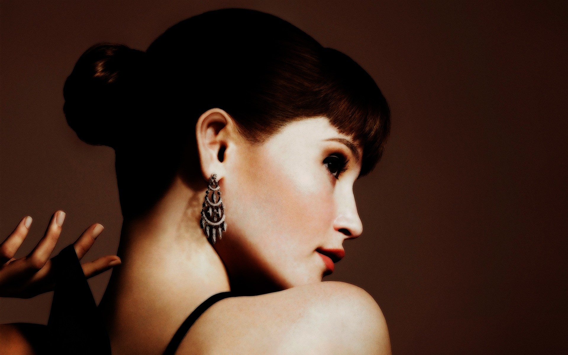 kobieta portret dziewczyna moda model nago glamour jeden biżuteria oko dorosły aktorka seksowny gorący