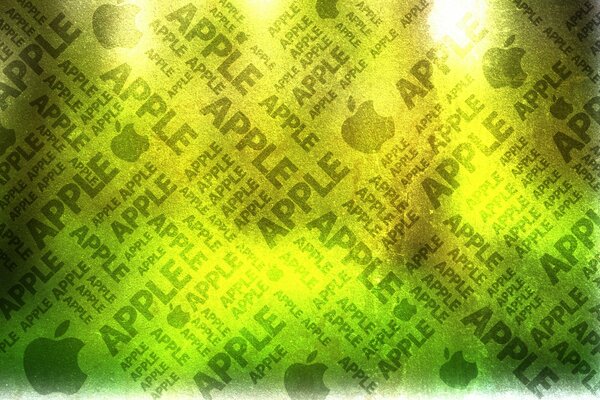 Komputerowe wykonanie logo Apple na zielonym tle