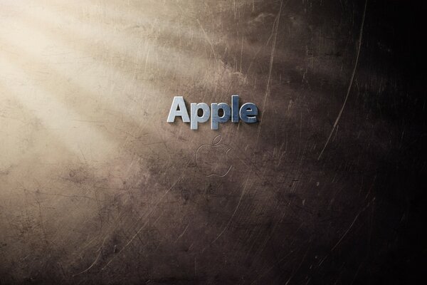 Napis Apple szarymi literami