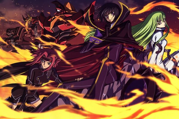 Bohaterowie Anime chłopcy i dziewczęta w ogniu