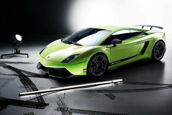 Zielone sportowe Lamborghini