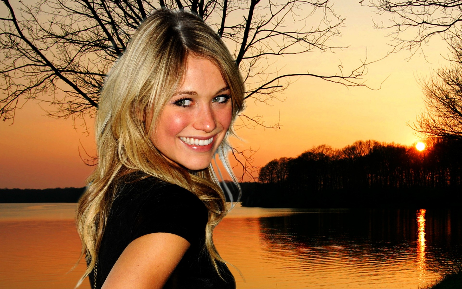 zachód słońca natura woda kobieta jesień jezioro piękny wieczorem dziewczyna świt na zewnątrz słońce blondynka dziecko