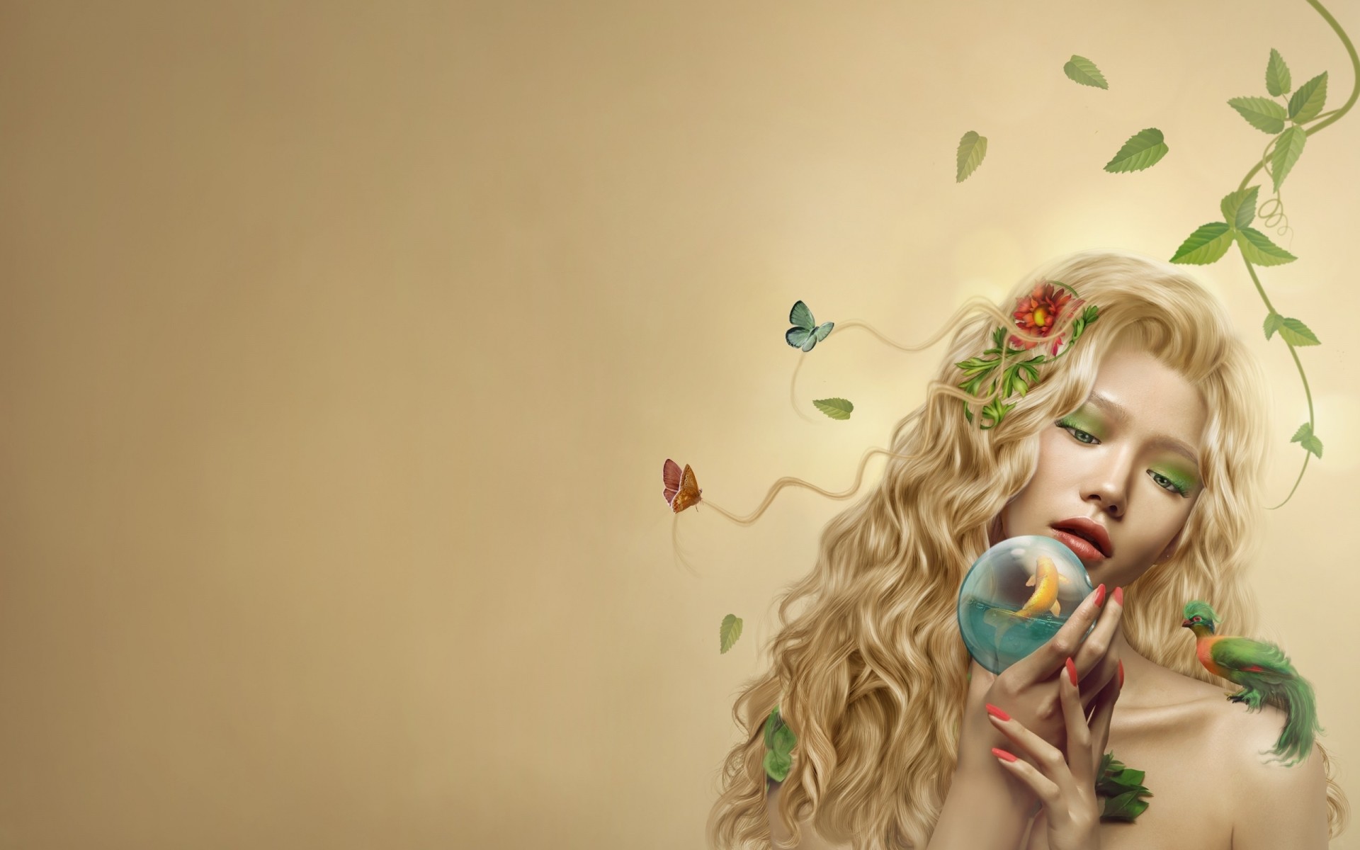 dziewczyna portret sztuka kwiat kobieta kolor model