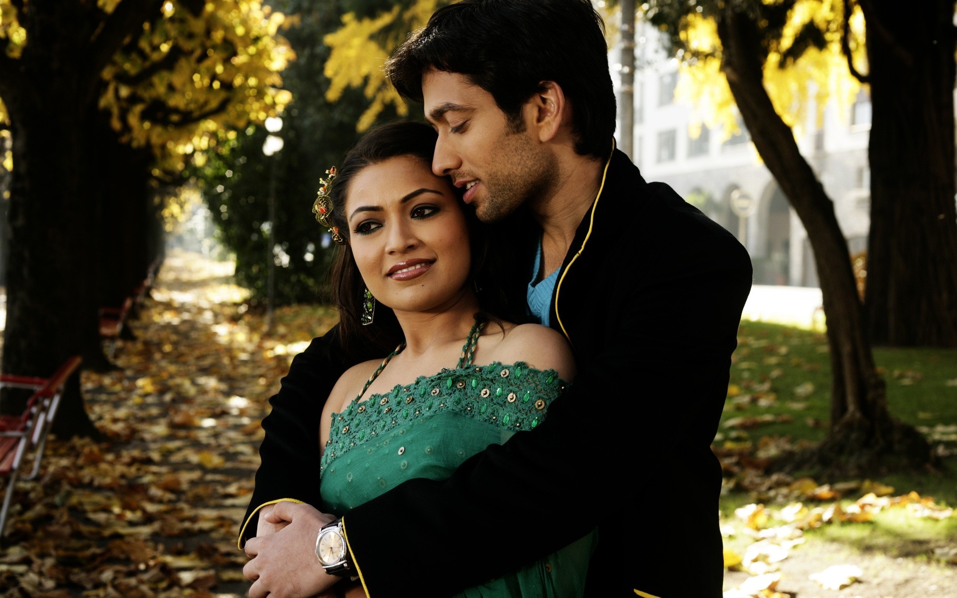 kobieta na zewnątrz dwa miłość wyraz twarzy portret ślub dorosły człowiek park dziewczyna nosić amita pathak nakuul mehta para bollywood hoog