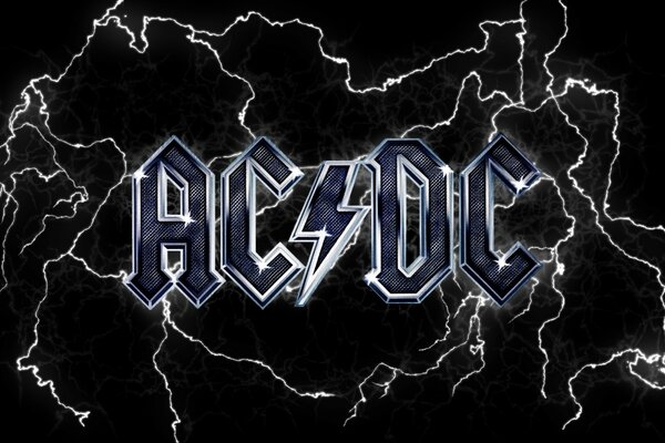 Emblemat grupy ac / dc z piorunami