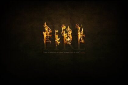 Płomienie w oddali. Światło. Gorący