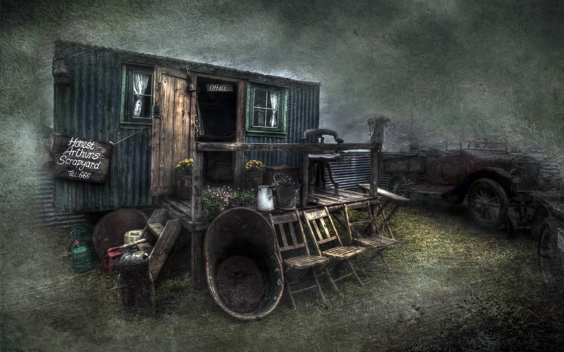 opuszczony zabytkowy samochód stare drewno rozkład system transportu zardzewiały uszkodzony zabytkowe rzeczy zabytkowe towary vintage tło retro