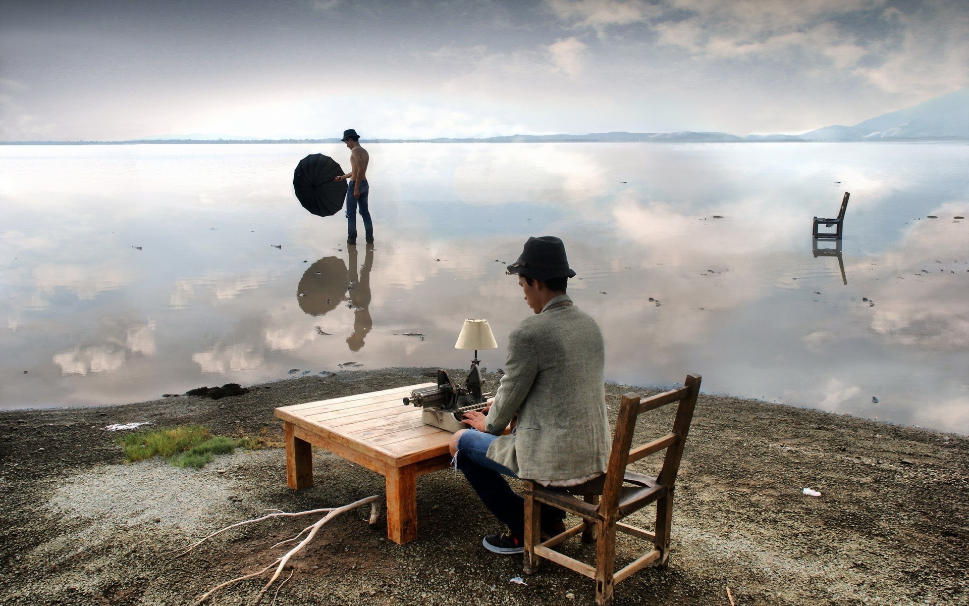 dorosły jeden niebo na zewnątrz człowiek krajobraz parasol życie strzelać życia