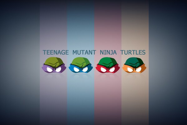 Maski żółwi ninja na pasiastym tle
