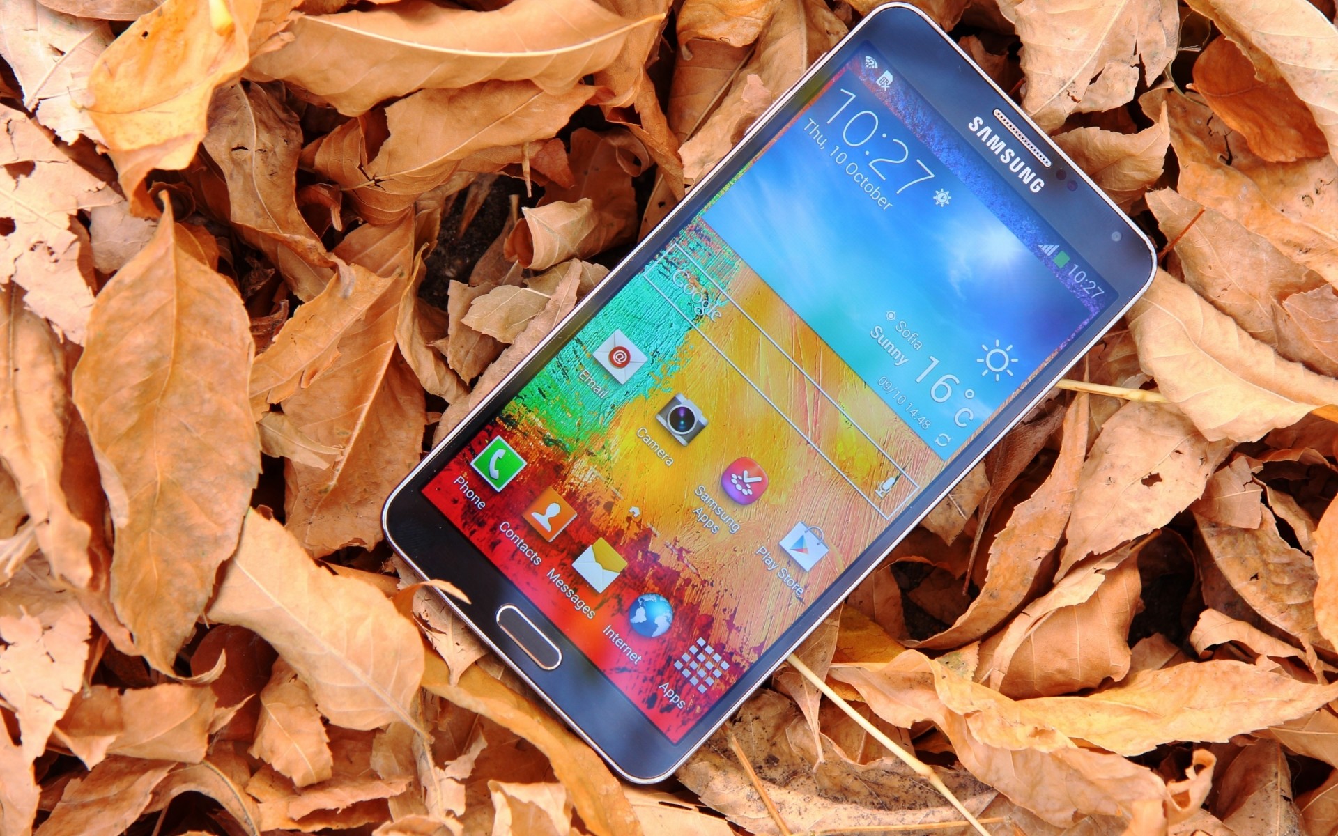 jesień natura liść galaxy note 3 samsung technik technologia gadżety
