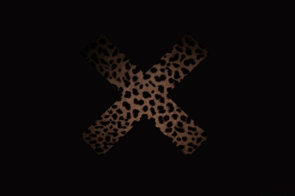 Leopard Cross na czarnym zdjęciu