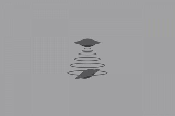 Minimalistyczny rysunek z porwaniem UFO