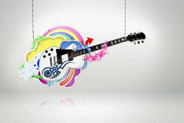Instrument muzyczny Biała gitara