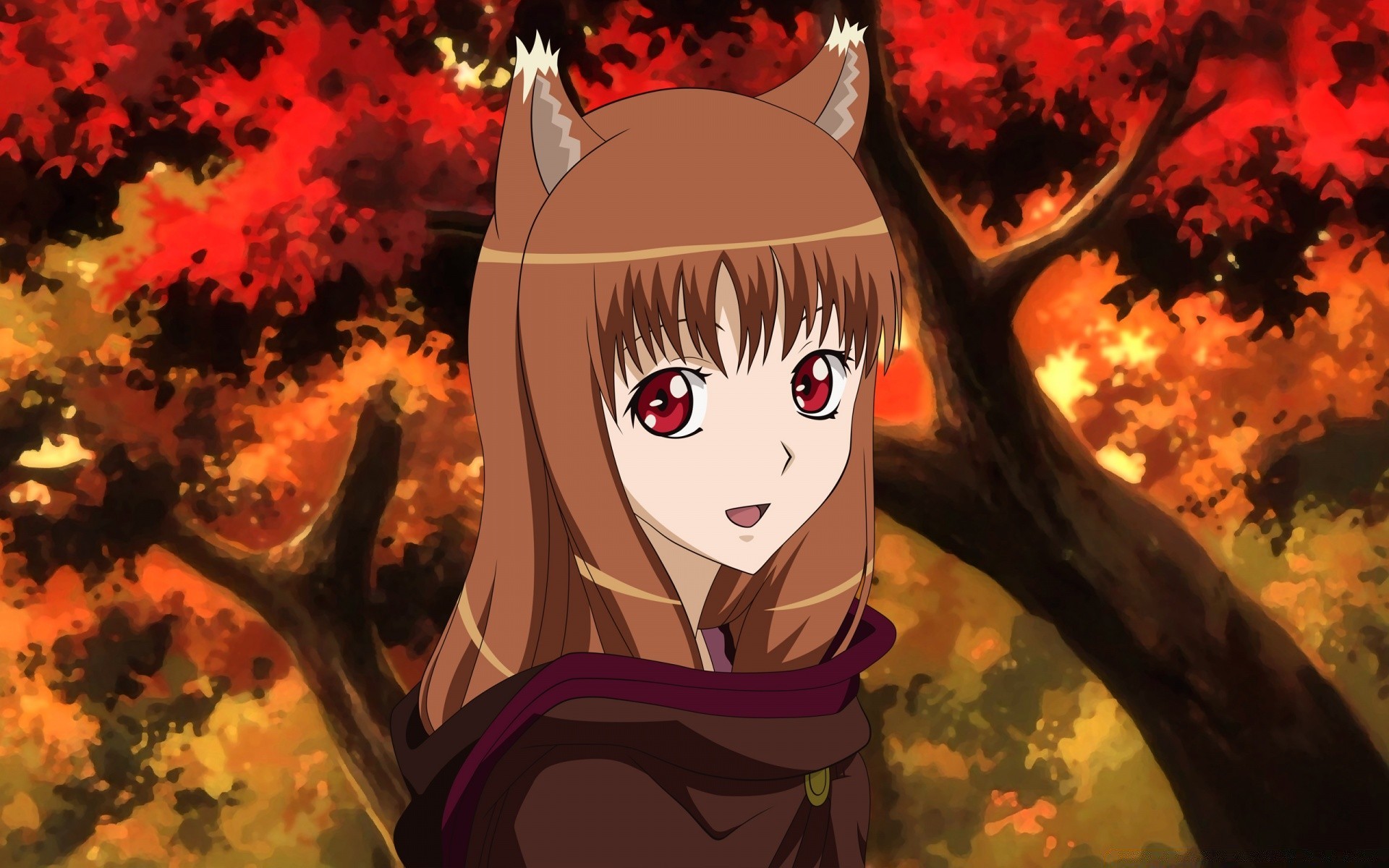 anime jesień halloween liść drzewo sztuka dziewczyna kobieta