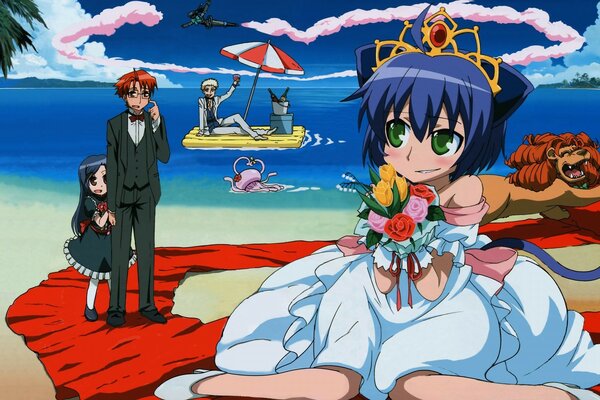 Moment z filmu Anime na tle morza