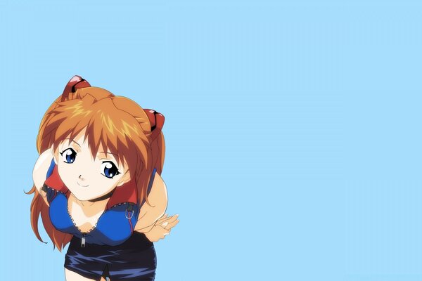 Jedna kobieta z anime na tle nieba