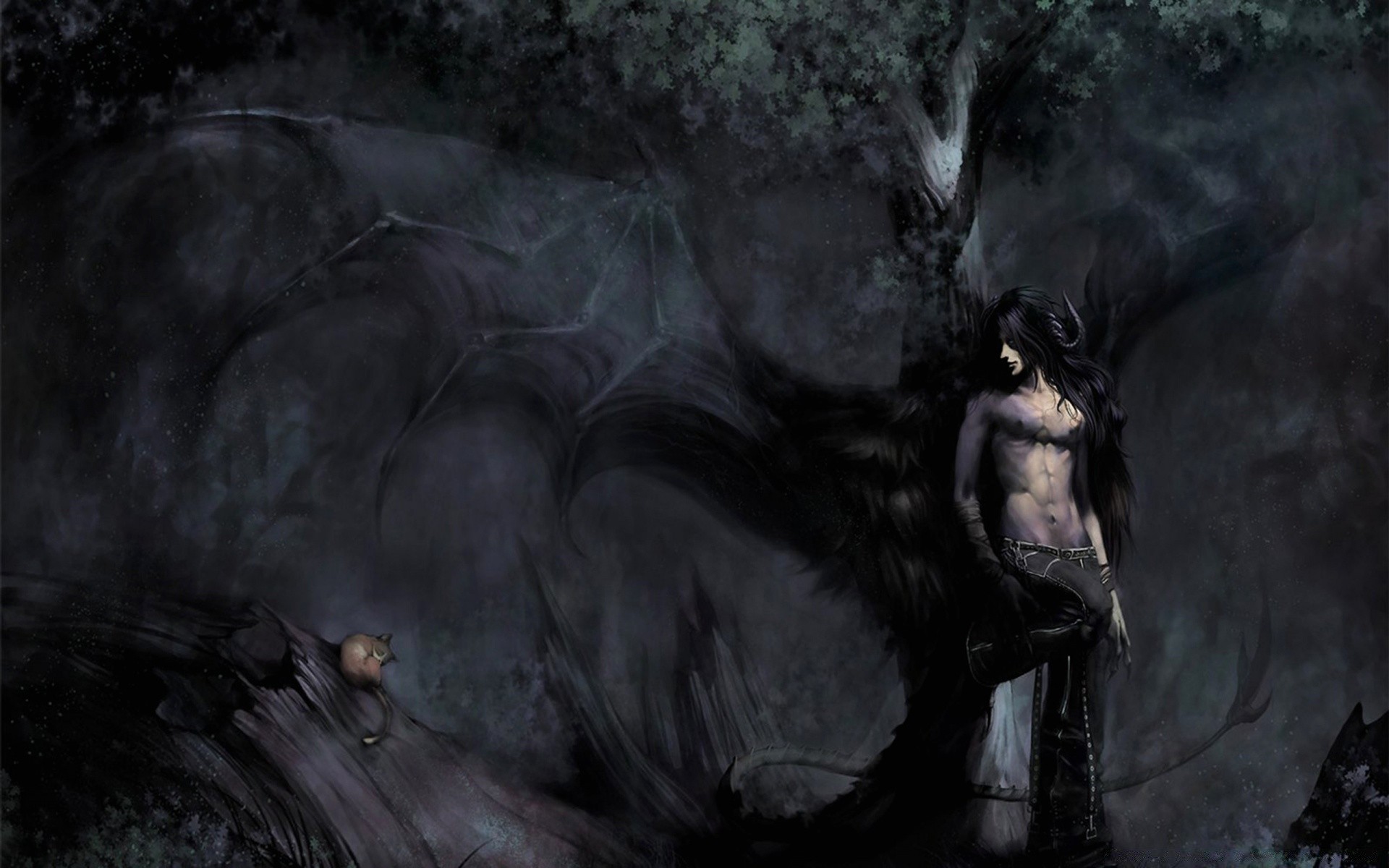 fantasy sztuka portret jeden malarstwo ciemny dorosły
