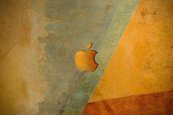 Ilustracja z emblematem apple w jesiennej kolorystyce
