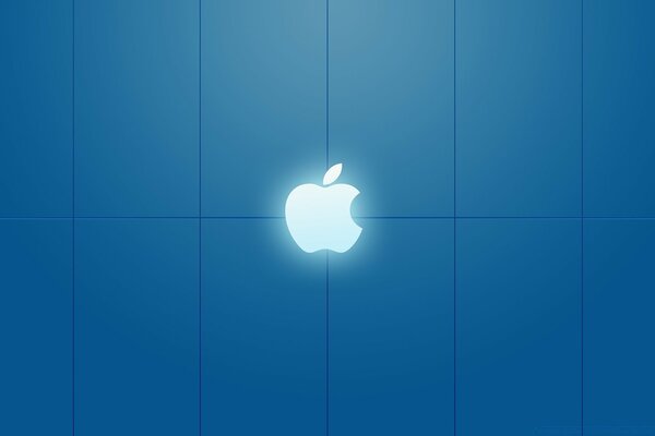 Wygaszacz ekranu Apple na niebieskim tle