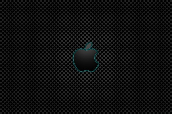 Ikona apple na ciemnym tle w kropce