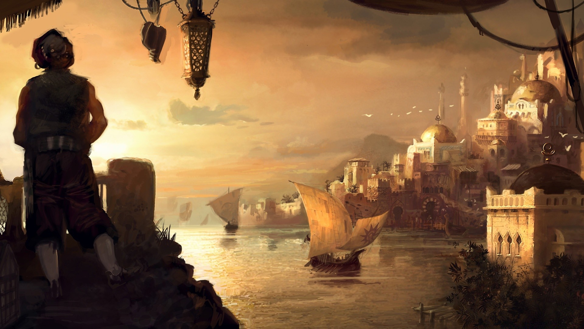 anno 1404 podróże wieczorem zachód słońca zmierzch wody architektura miasto świt na zewnątrz