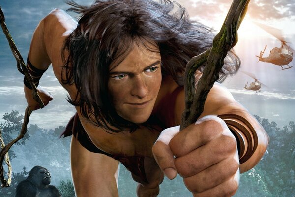 Kadr z kreskówki Tarzan