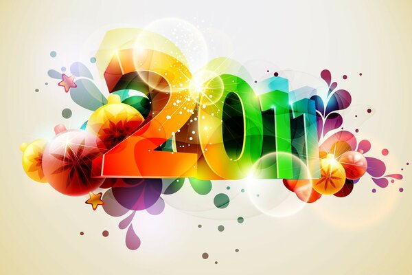 Kartka z kolorowym napisem 2011