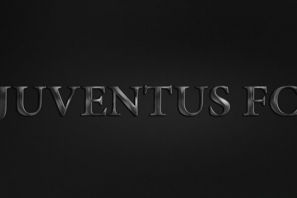 Juventus fc napis na czarnym tle