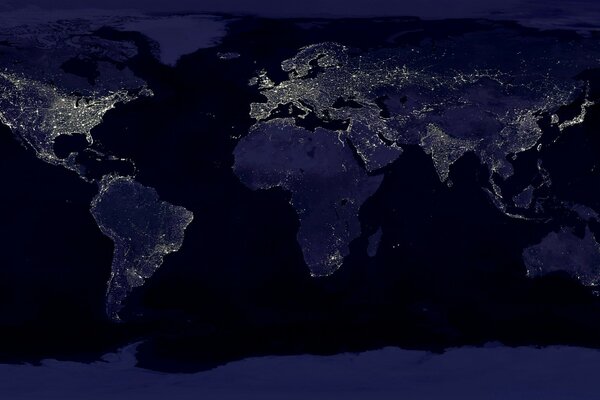 Mapa życia nocnego planety Ziemia migawka